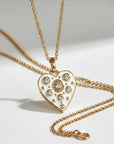 Vivian Grace Jewelry Necklace Gold White Enamel Heart Pendant