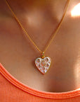 Vivian Grace Jewelry Necklace Gold White Enamel Heart Pendant