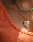 Vivian Grace Jewelry Necklace Gold White Enamel Heart Pendant