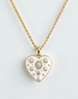Vivian Grace Jewelry Necklace Gold White Enamel Heart Pendant