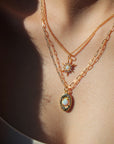 Vivian Grace Jewelry Necklace Opal Crystal Starburst Pendant