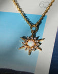 Vivian Grace Jewelry Necklace Opal Crystal Starburst Pendant