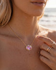 Vivian Grace Jewelry Necklace Poppy Necklace - Pink Dichroic Glass