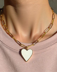 Vivian Grace Jewelry Necklace White Gold-Filled Enamel Heart Necklace
