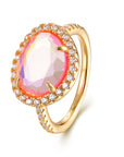 Vivian Grace Jewelry Ring 8 Skye Ring - Pink Dichroic Glass