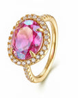 Vivian Grace Jewelry Ring 8 Skye Ring - Pink Dichroic Glass