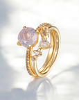 Vivian Grace Jewelry Ring Ava Ring Set - Lavender Quartz & Topaz