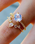 Vivian Grace Jewelry Ring Ava Ring Set - Lavender Quartz & Topaz