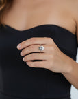 Vivian Grace Jewelry Ring Black Rutilated Quartz Ring- Sterling Silver