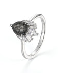 Vivian Grace Jewelry Ring Black Rutilated Quartz Ring- Sterling Silver
