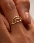 Vivian Grace Jewelry Ring Double Arch Stacking Ring - 14k GF