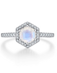 Vivian Grace Jewelry Ring Emma Hexagon Moonstone Ring