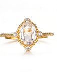 Vivian Grace Jewelry Ring Gold / 5 White Topaz Versailles Ring- 14k Gold Vermeil