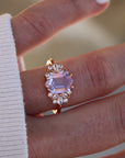 Vivian Grace Jewelry Ring Lavender Quartz Hexagon Floral Ring