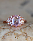 Vivian Grace Jewelry Ring Lavender Quartz Hexagon Floral Ring