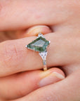Vivian Grace Jewelry Ring Moss Agate & Topaz Ring
