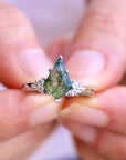 Vivian Grace Jewelry Ring Moss Agate & Topaz Ring