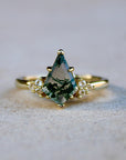 Vivian Grace Jewelry Ring Moss Agate & Topaz Ring