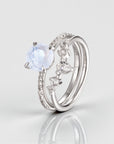Vivian Grace Jewelry Ring Silver / 5 Ava Moonstone & Topaz Ring Set