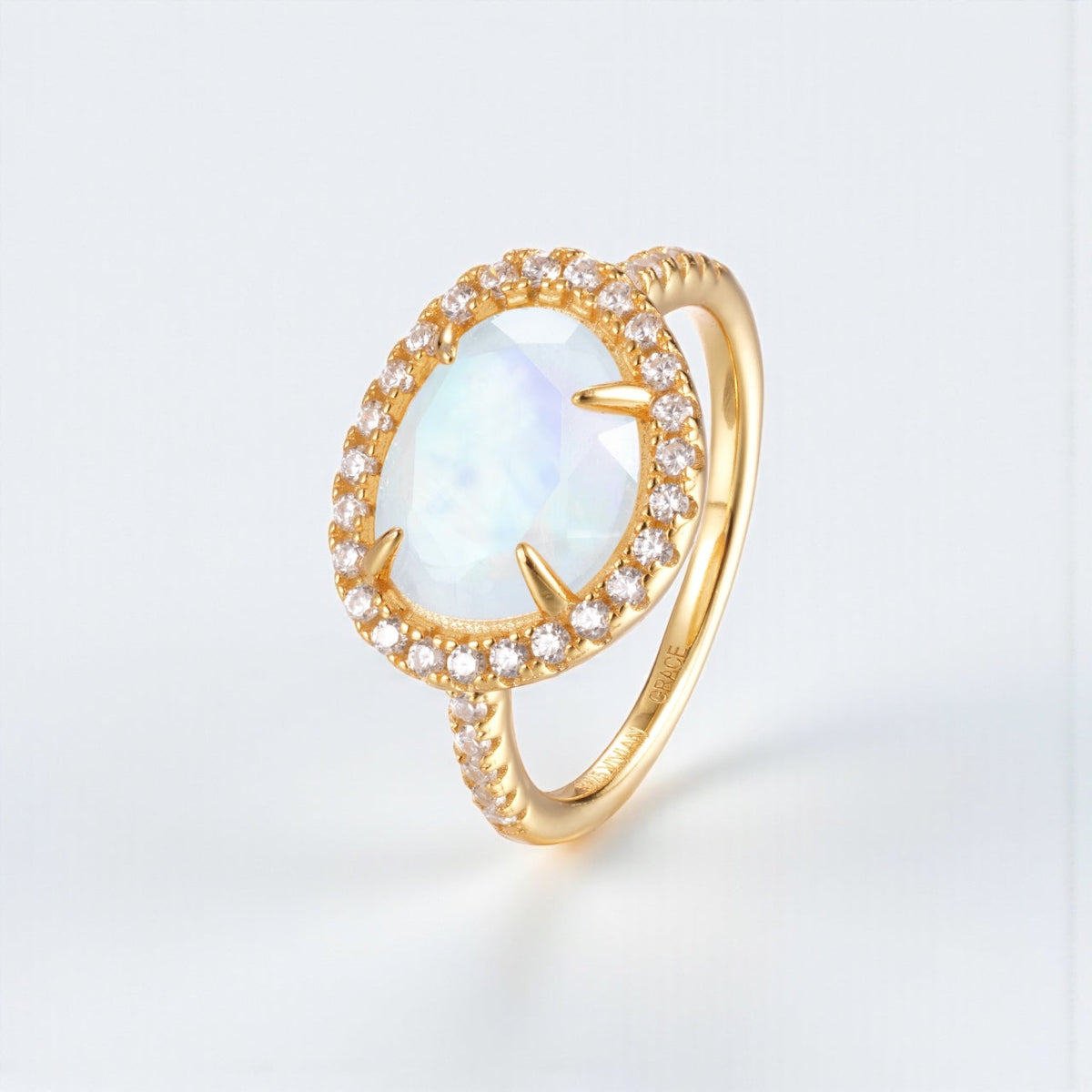 Skye Moonstone Ring - 14k Gold Vermeil – Vivian Grace Skye Moonstone Ring - 14k Gold Vermeil – Vivian Grace