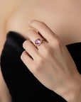 Vivian Grace Jewelry Ring Skye Ring - Pink Dichroic Glass