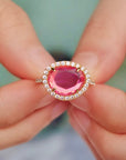 Vivian Grace Jewelry Ring Skye Ring - Pink Dichroic Glass