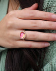 Vivian Grace Jewelry Ring Skye Ring - Pink Dichroic Glass