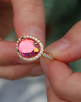 Vivian Grace Jewelry Ring Skye Ring - Pink Dichroic Glass
