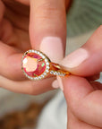 Vivian Grace Jewelry Ring Skye Ring - Pink Dichroic Glass