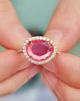 Vivian Grace Jewelry Ring Skye Ring - Pink Dichroic Glass