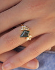 Vivian Grace Jewelry Ring The Emeliene Ring - Moss Agate