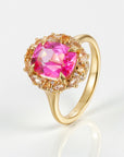 Vivian Grace Jewelry Ring The Poppy Ring - Pink Topaz and Citrine