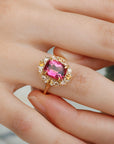 Vivian Grace Jewelry Ring The Poppy Ring - Pink Topaz and Citrine