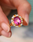Vivian Grace Jewelry Ring The Poppy Ring - Pink Topaz and Citrine