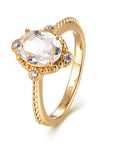 Vivian Grace Jewelry Ring White Topaz Versailles Ring- 14k Gold Vermeil