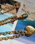 Vivian Grace Necklace Antiqued Gold Chunky Heart Chain
