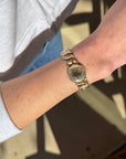 Vivian Grace Vintage Bracelet Gold Speidel Gold-Filled Sweetheart Bracelet with engraved floral locket- Vintage