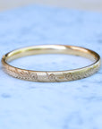 Vivian Grace Vintage Bracelet Gold Vintage 12k Gold-Filled Floral Etched Bangle Bracelet- slim design