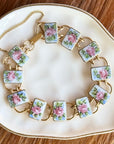 Vivian Grace Vintage Bracelet Gold Vintage Bliss Brothers Painted Floral Enamel Bracelet- Gold Vermeil (circa 1920)