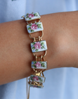 Vivian Grace Vintage Bracelet Gold Vintage Bliss Brothers Painted Floral Enamel Bracelet- Gold Vermeil (circa 1920)