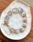 Vivian Grace Vintage Bracelet Gold Vintage Bliss Brothers Painted Floral Enamel Bracelet- Gold Vermeil (circa 1920)