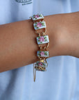 Vivian Grace Vintage Bracelet Gold Vintage Bliss Brothers Painted Floral Enamel Bracelet- Gold Vermeil (circa 1920)