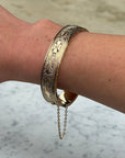 Vivian Grace Vintage Bracelet Gold Vintage Hinged 12k Gold Filled Etched Floral Bangle Bracelet - Hayward