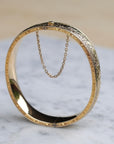 Vivian Grace Vintage Bracelet Gold Vintage Hinged 12k Gold Filled Etched Floral Bangle Bracelet - Hayward