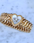 Vivian Grace Vintage Bracelet Gold Vintage Mother of Pearl Gold Filled Sweetheart Expansion Bracelet