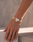 Vivian Grace Vintage Bracelet Gold Vintage Mother of Pearl Gold Filled Sweetheart Expansion Bracelet