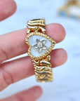 Vivian Grace Vintage Bracelet Gold Vintage Mother of Pearl Gold Filled Sweetheart Expansion Bracelet