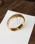 Vivian Grace Vintage Bracelet Gold Vintage Taille D'Epargne Hinged Gold-Filled Etched Bangle Bracelet - Bates & Bacon