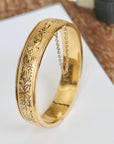 Vivian Grace Vintage Bracelet Gold Vintage Taille D'Epargne Hinged Gold-Filled Etched Bangle Bracelet - Bates & Bacon