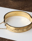 Vivian Grace Vintage Bracelet Gold Vintage Taille D'Epargne Hinged Gold-Filled Etched Bangle Bracelet - Bates & Bacon